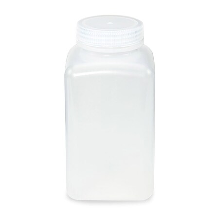 Globe Scientific Diamond RealSeal Bottle, Wide Mouth, Square, PP with PP Closure, 1000mL, 6PK 7161000